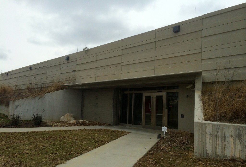 This is the inconspicuous main entrance to the Data Center. It's the only area with windows on the whole building.